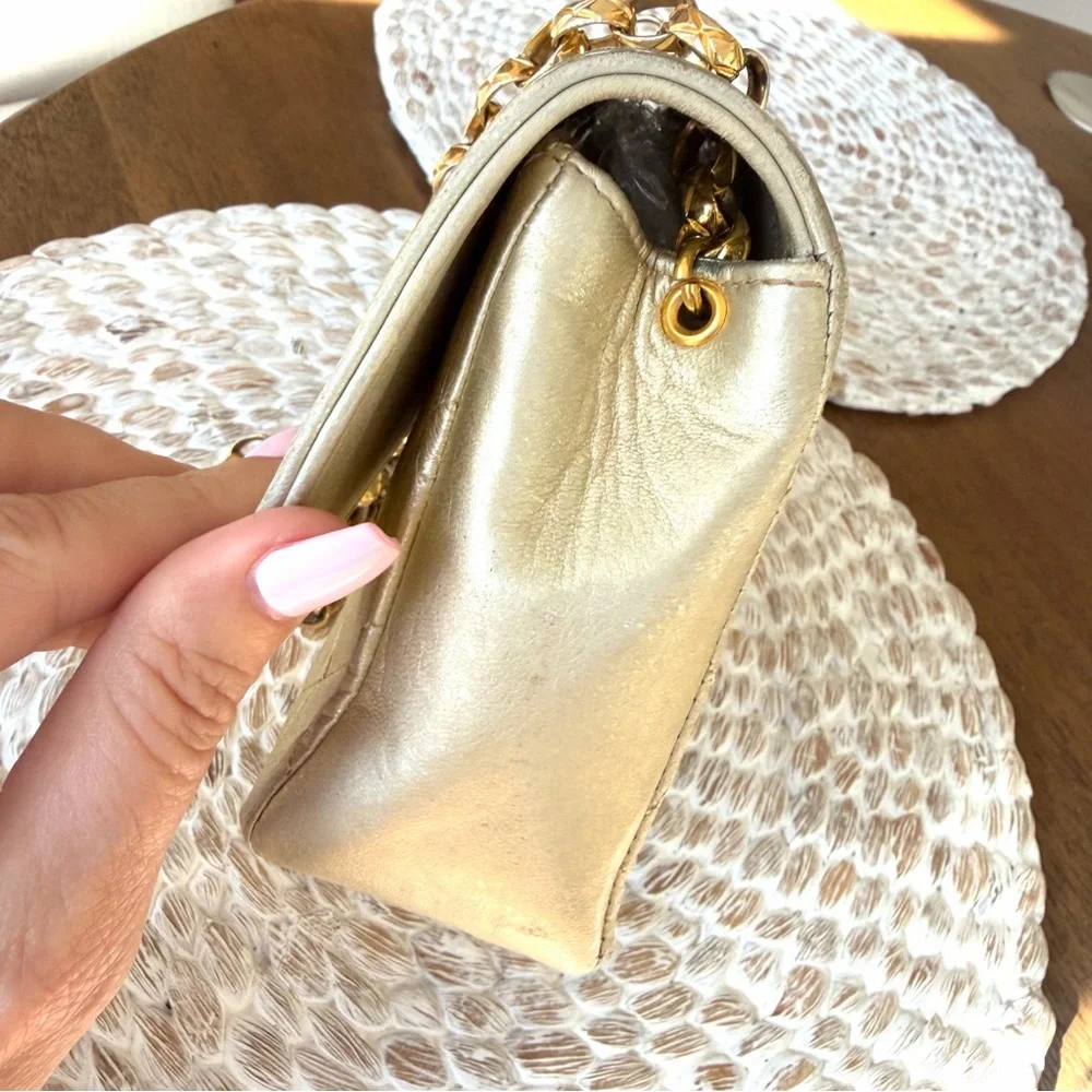 CHANEL Vintage 90’s Metallic Mini Flap Bag